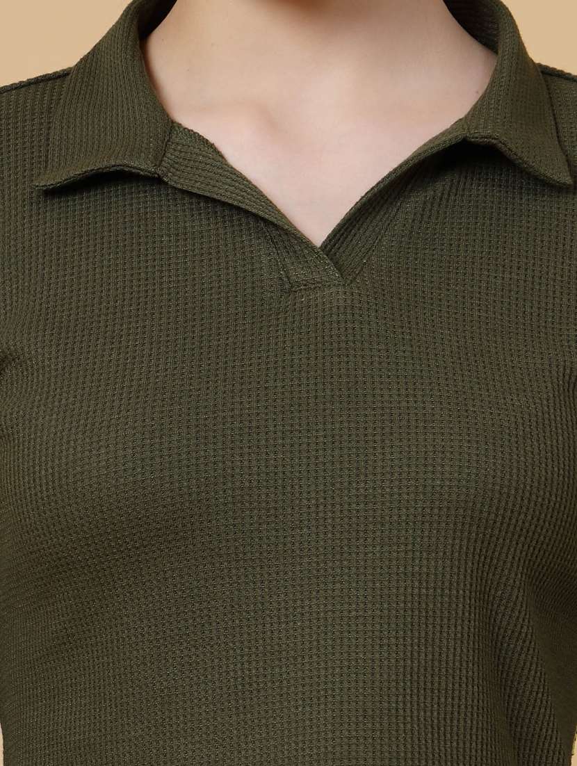 women solid co-ords set - 20411050 -  Standard Image - 7