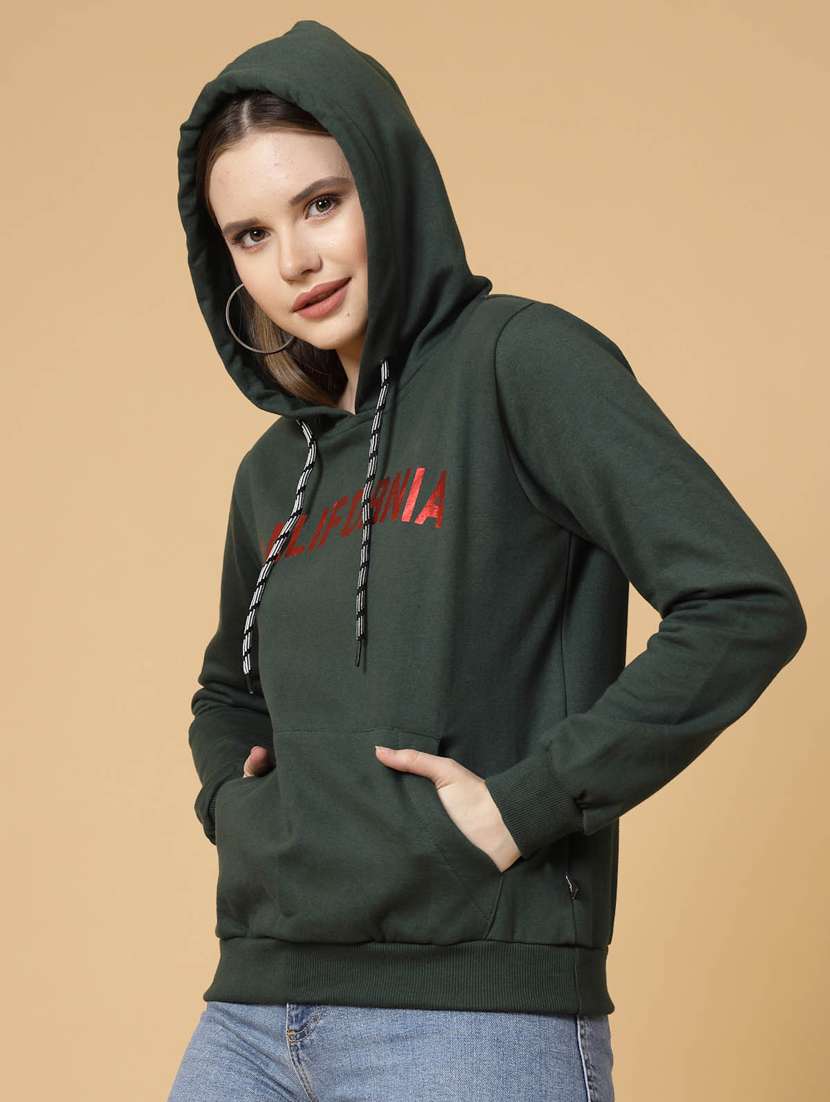 women chest print hooded sweatshirt - 20411163 -  Standard Image - 2