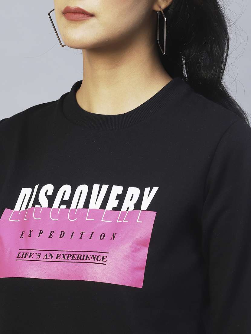 women long sleeved chest print sweatshirt - 20411165 -  Standard Image - 7