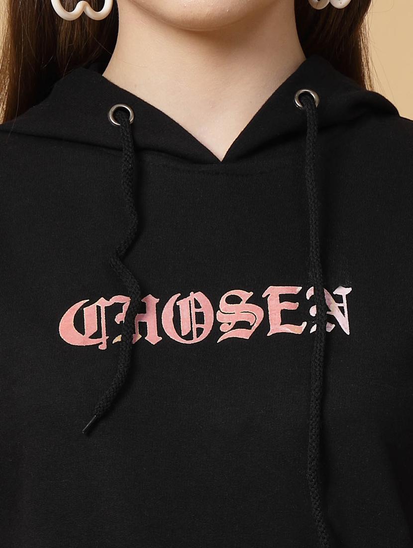 women chest print hooded sweatshirt - 20411180 - Standard Image - 7