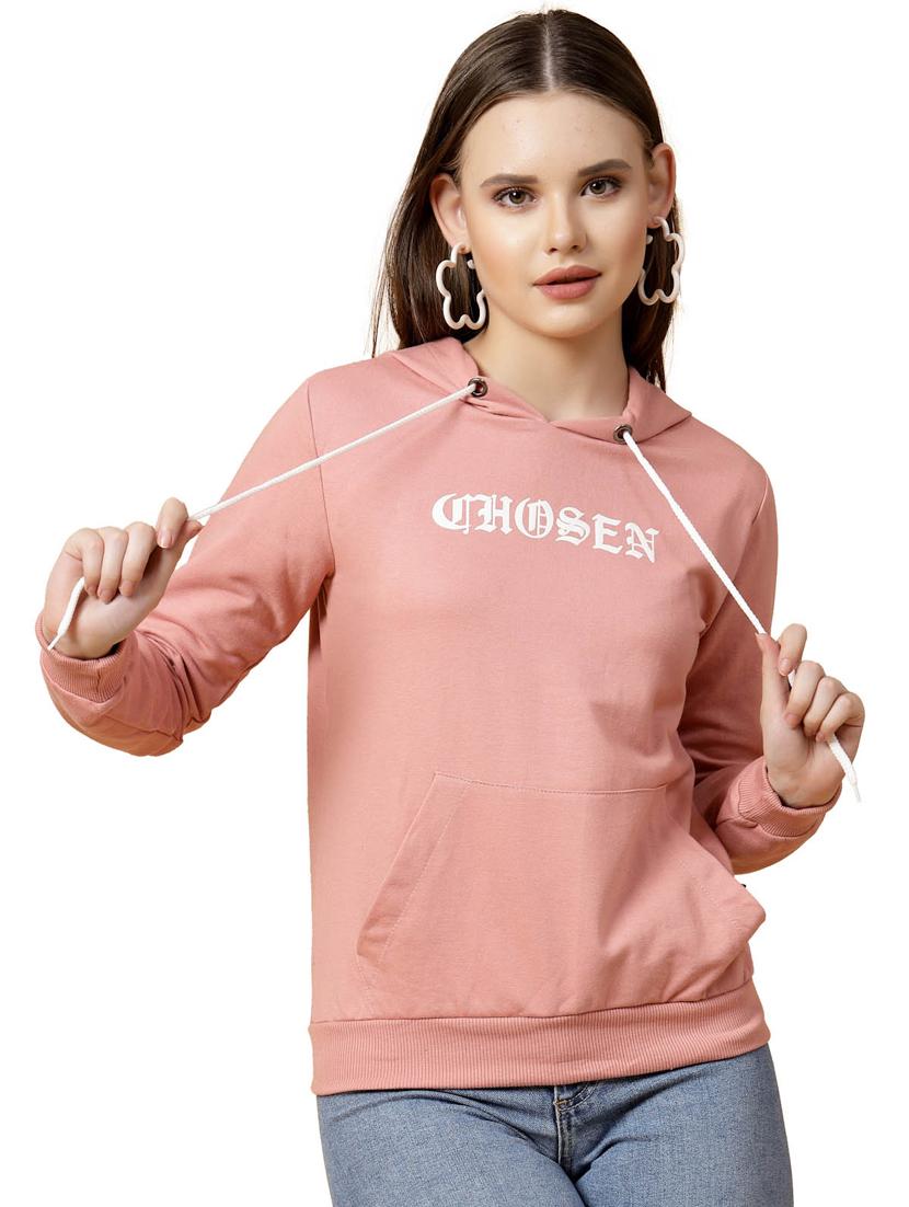 women chest print hooded sweatshirt - 20411181 - Zoom Image - 0