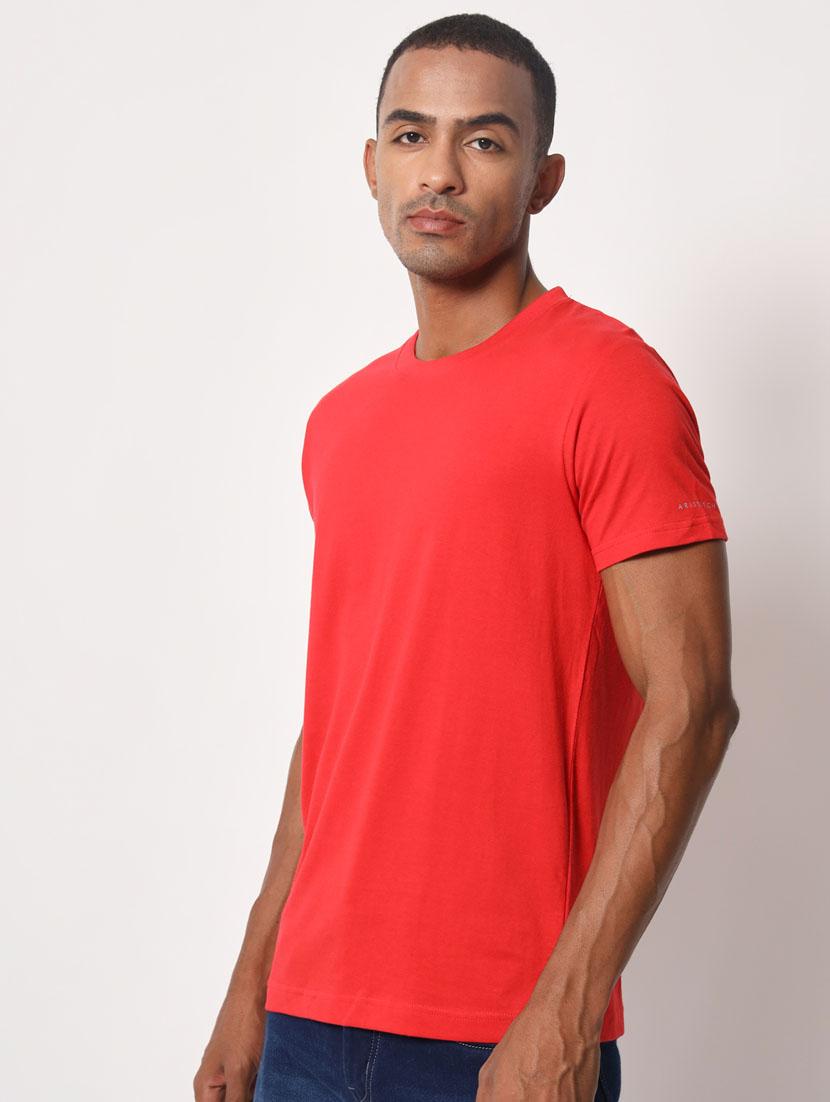 red cotton blend regular tshirt - 20411438 - Standard Image - 2