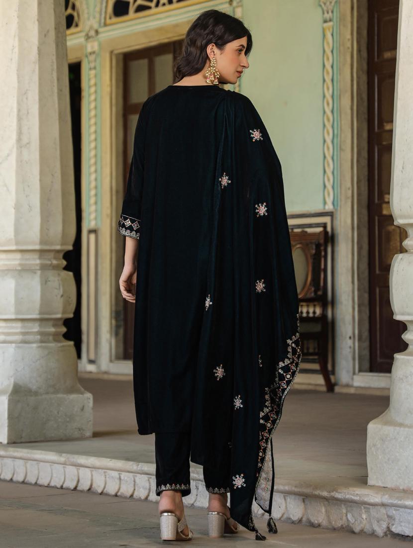 embroidered kurta pant set with dupatta - 20412659 - Standard Image - 2