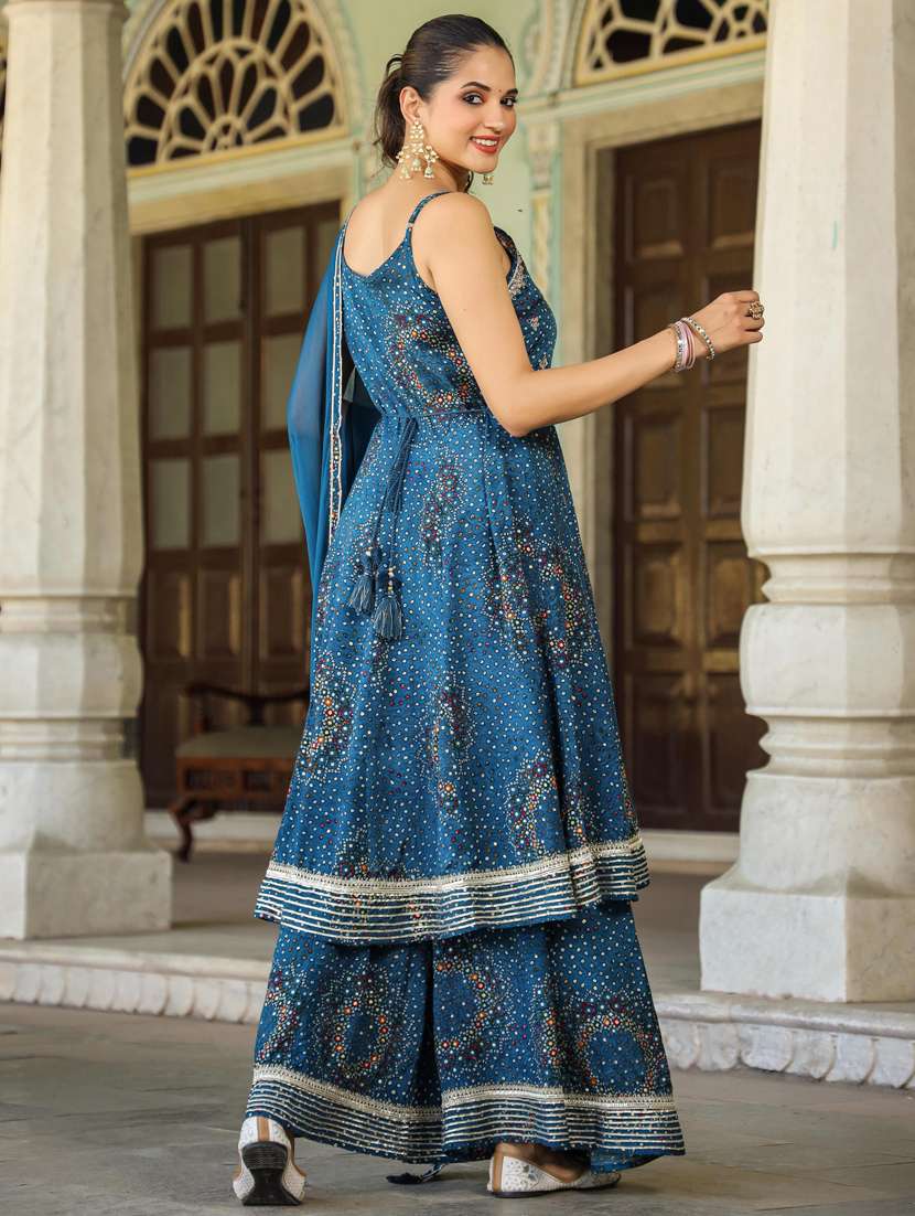 bandhani printed kurta sharara with dupatta - 20412716 -  Standard Image - 2