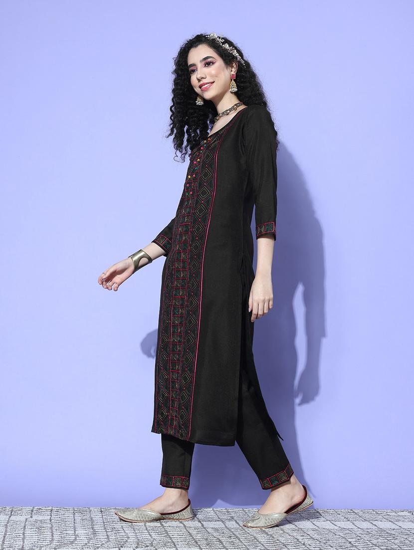 embroidered kurta pant set with dupatta - 20412741 - Standard Image - 2