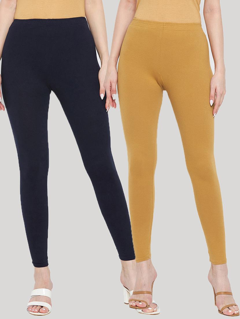 mustard and black set of 2 solid legging - 20412819 - Zoom Image - 0