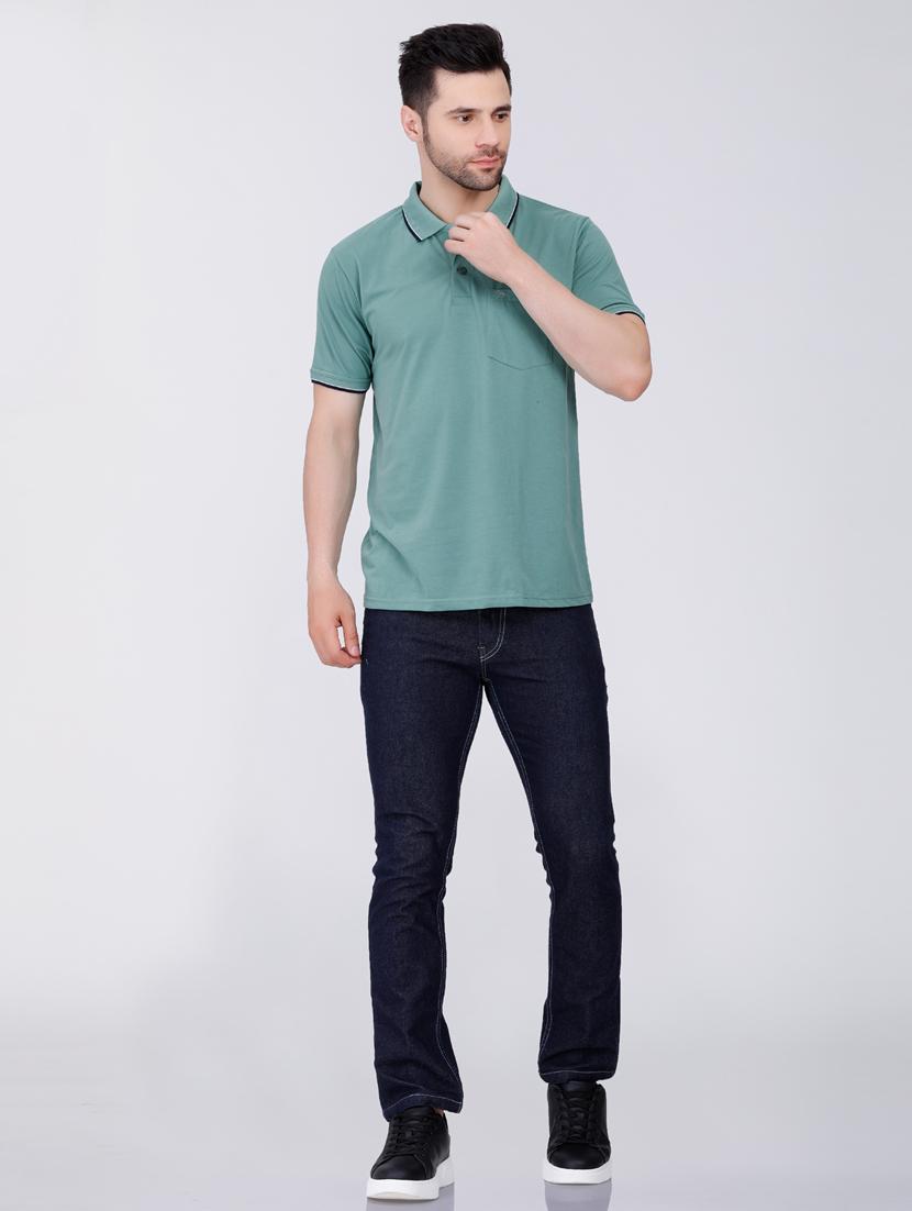 men plain short sleeve polo t-shirt - 20412963 -  Standard Image - 2