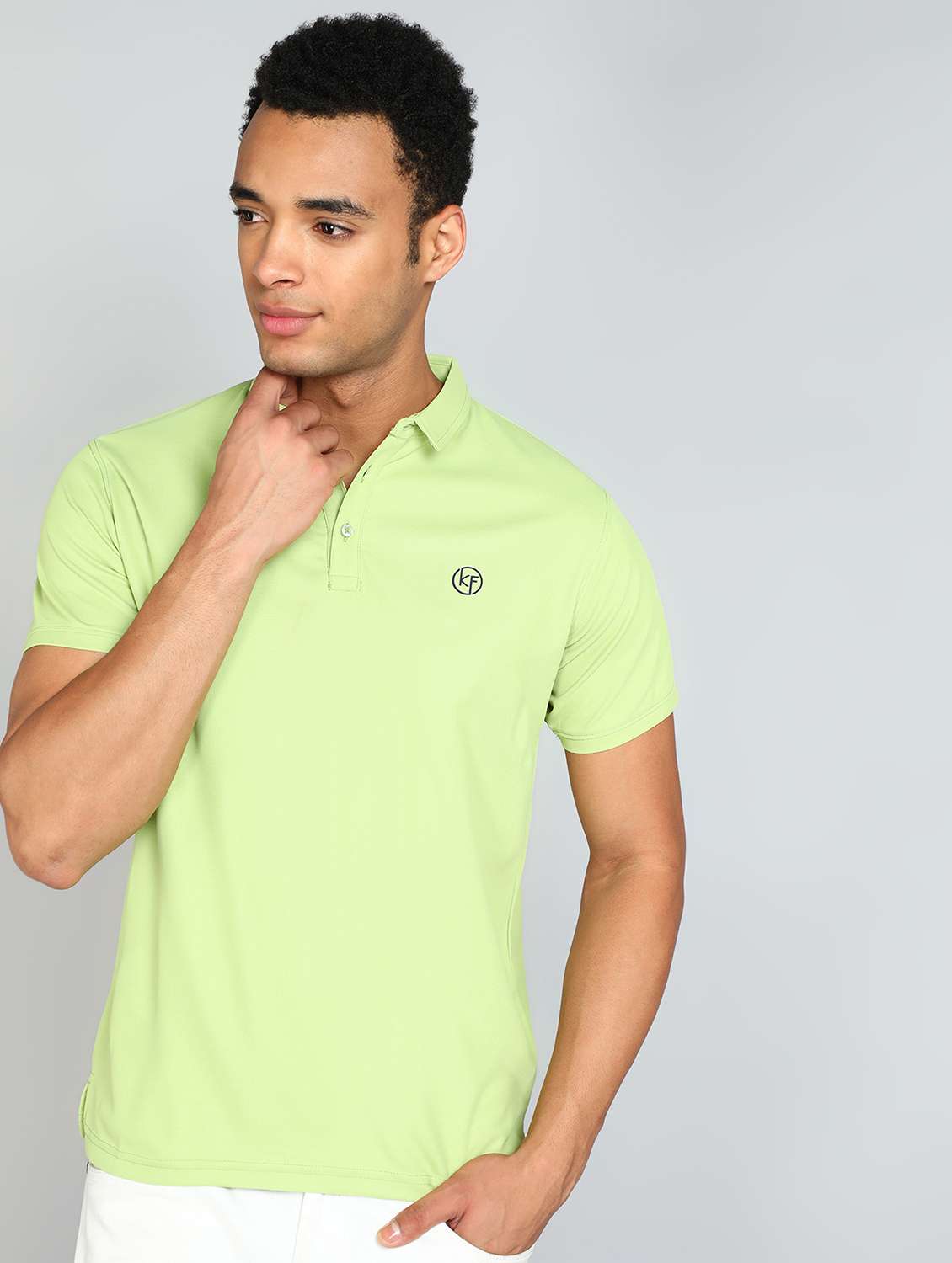 men solid cotton polo t-shirt