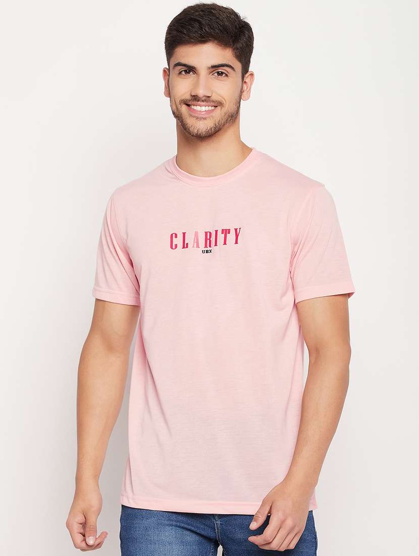 men chest print cotton t-shirt