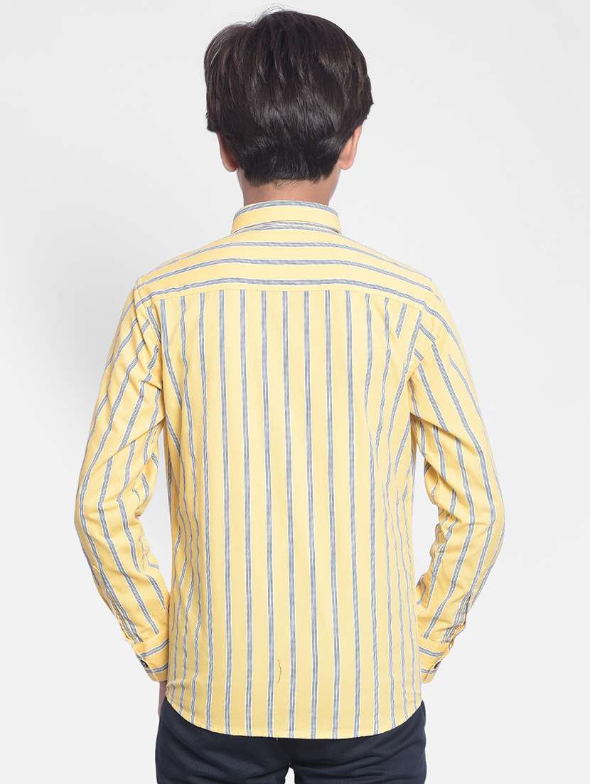 boys lemon sherbet colored striped cotton shirt - 20416513 -  Standard Image - 2
