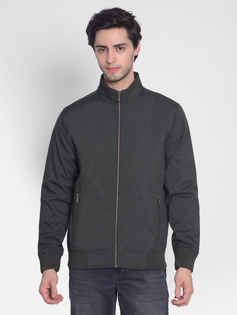 men solid grey polyester casual jacket - 20416946 - Zoom Image - 0