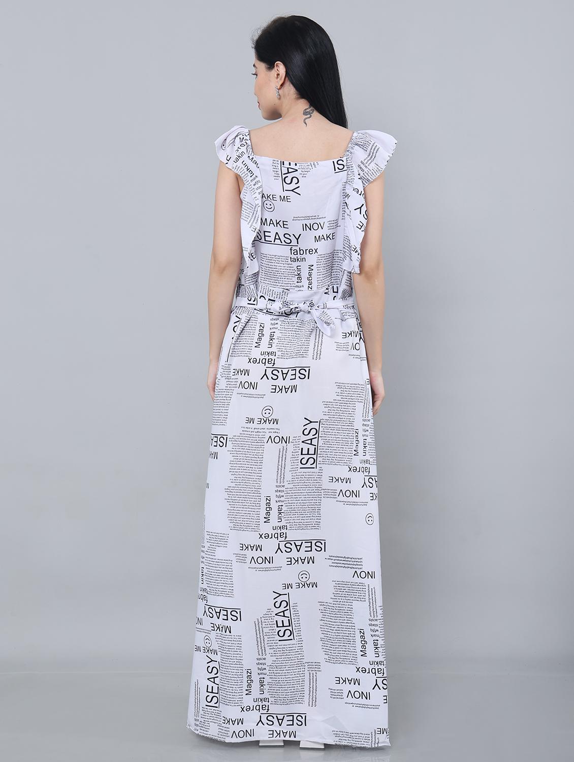 white typographic maxi dress - 20417063 - Standard Image - 2