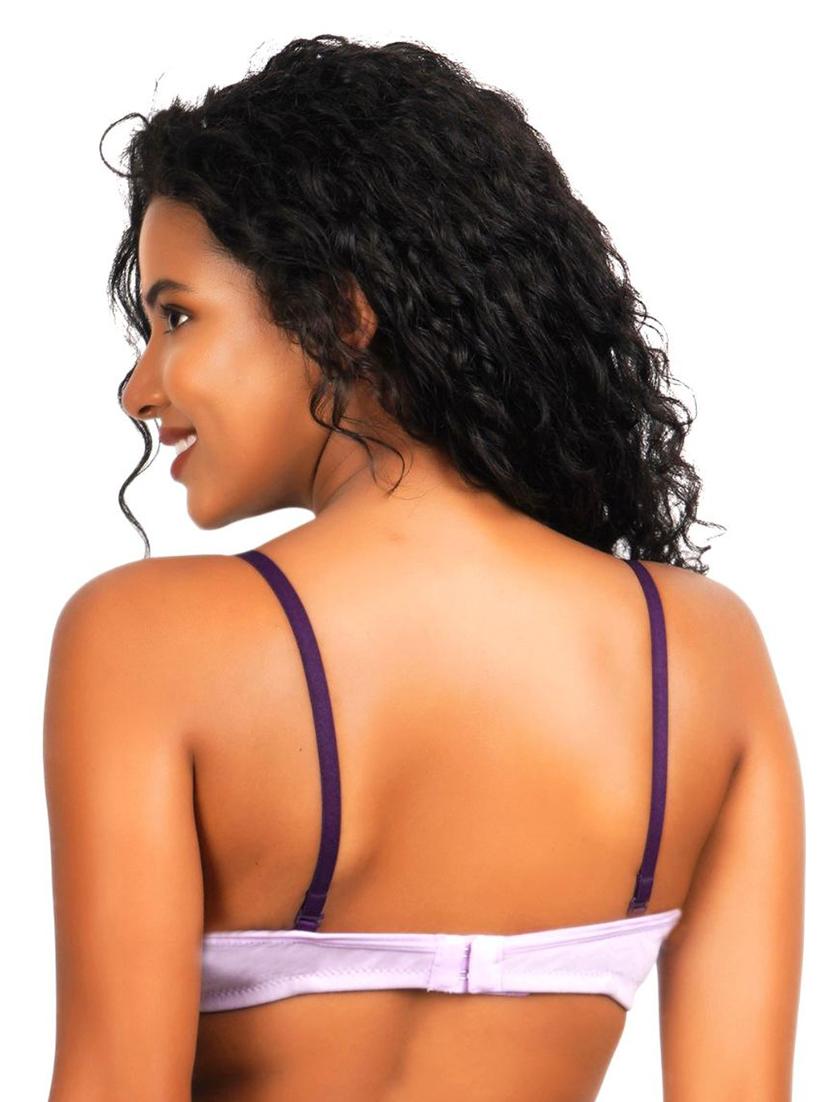 purple cotton blend tshirt bra - 20417075 - Standard Image - 2