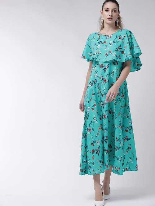 turquoise floral maxi dress - 20417088 - Standard Image - 0