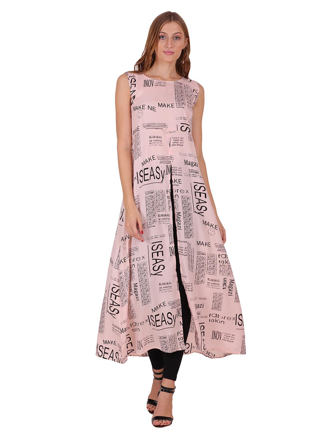 pink typographic a-line tunic - 20417139 - Zoom Image - 0