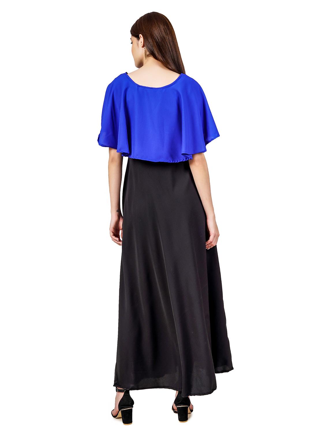 blue and black solid maxi dress - 20417154 - Standard Image - 2