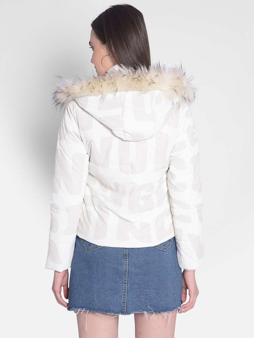 women white polyester quilted & padded jacket - 20417170 -  Standard Image - 2