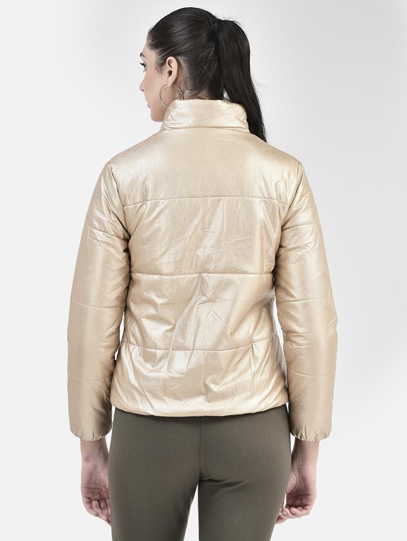 beige solid bomber jacket - 20417177 - Standard Image - 2