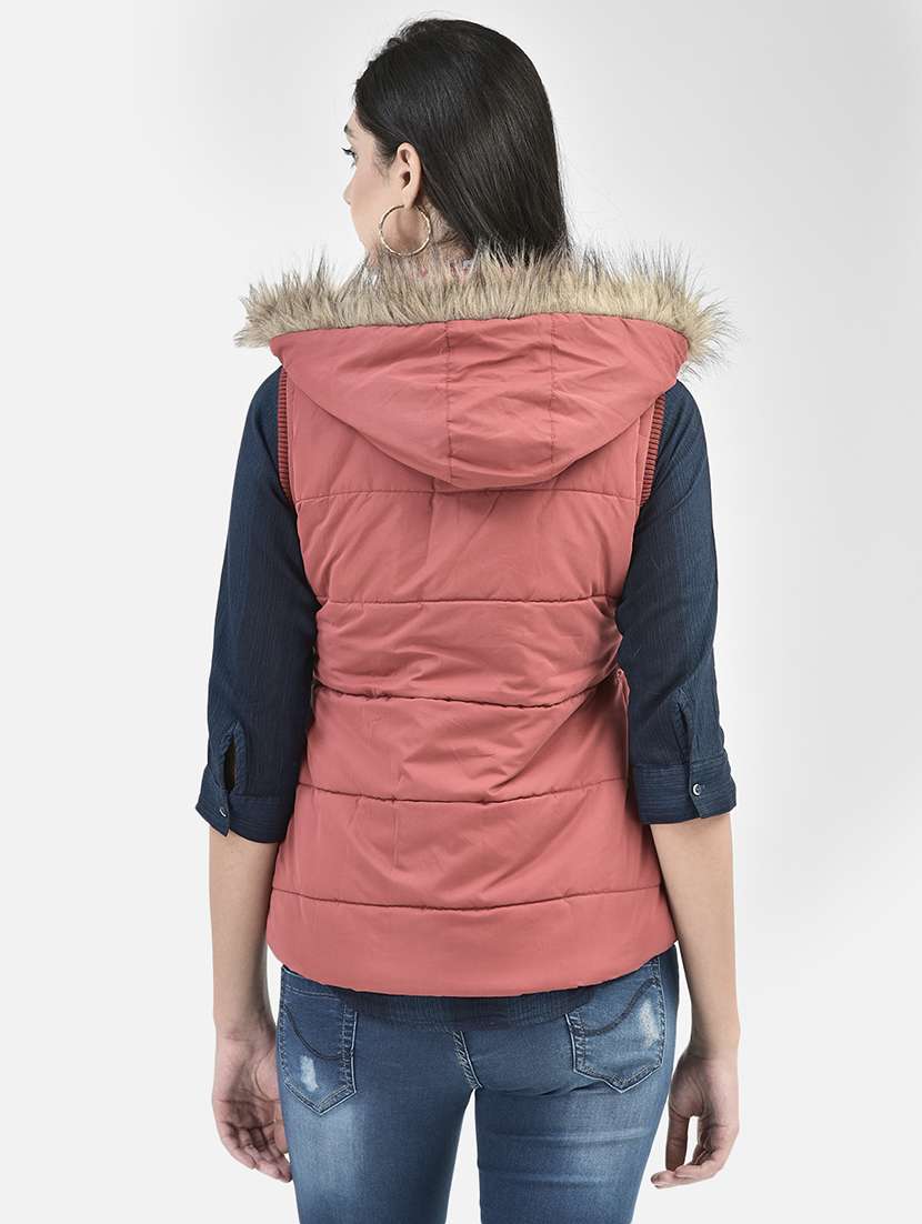 women red polyester quilted & padded jacket - 20417185 - Standard Image - 2