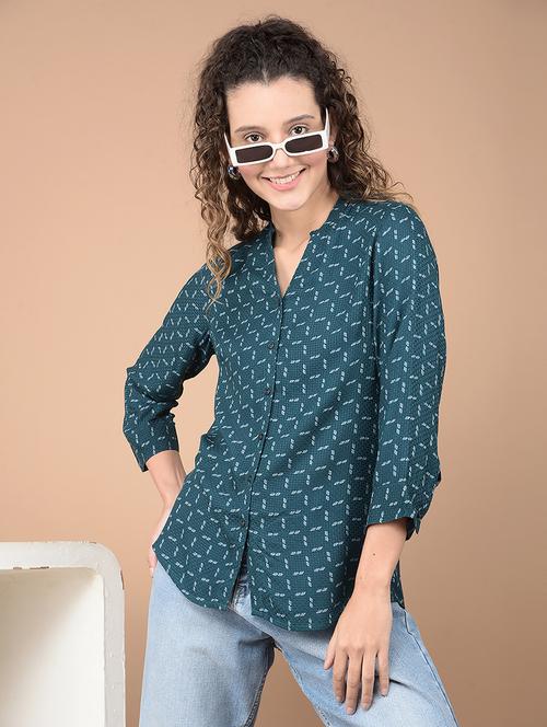 black checkered mandarin neck regular shirt - 20417195 - Standard Image - 0