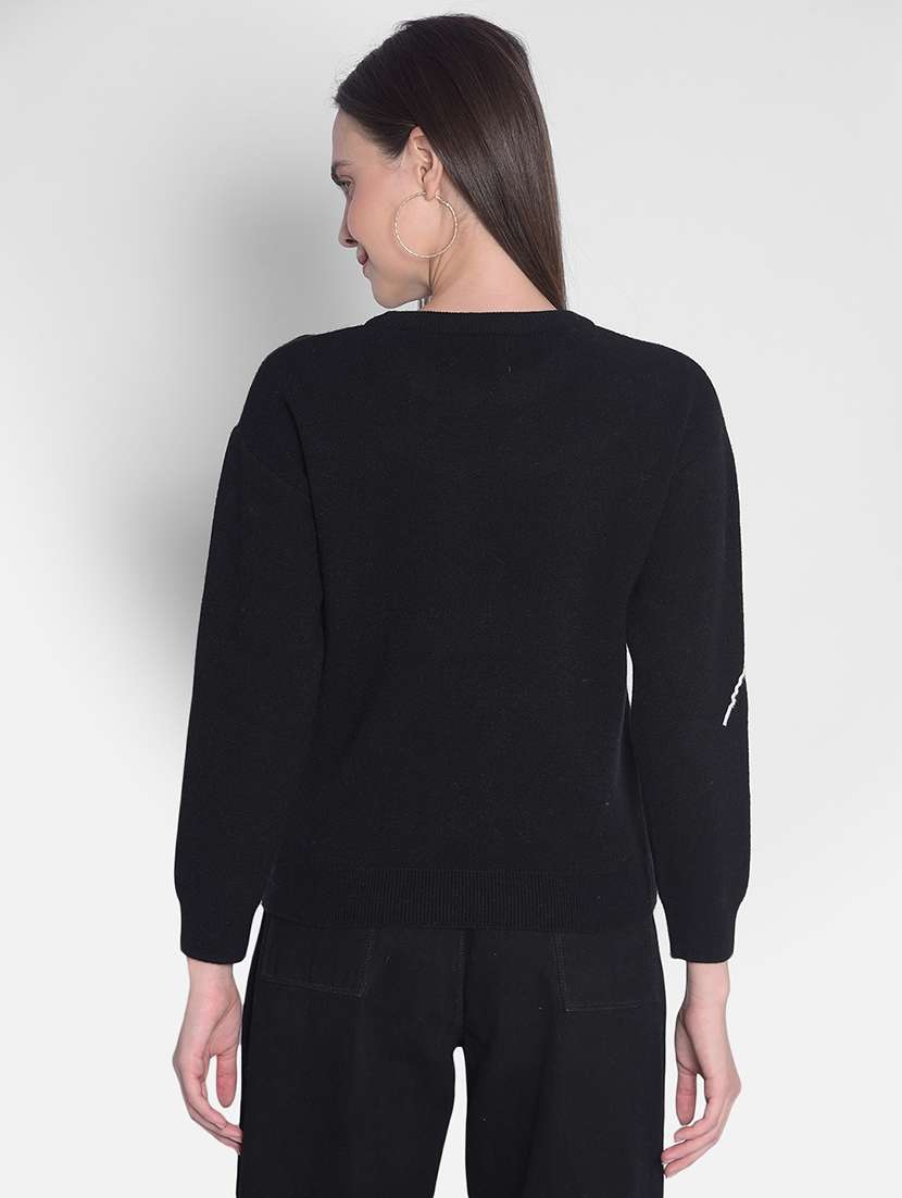 black sequin long sleeves pullover - 20417256 -  Standard Image - 2
