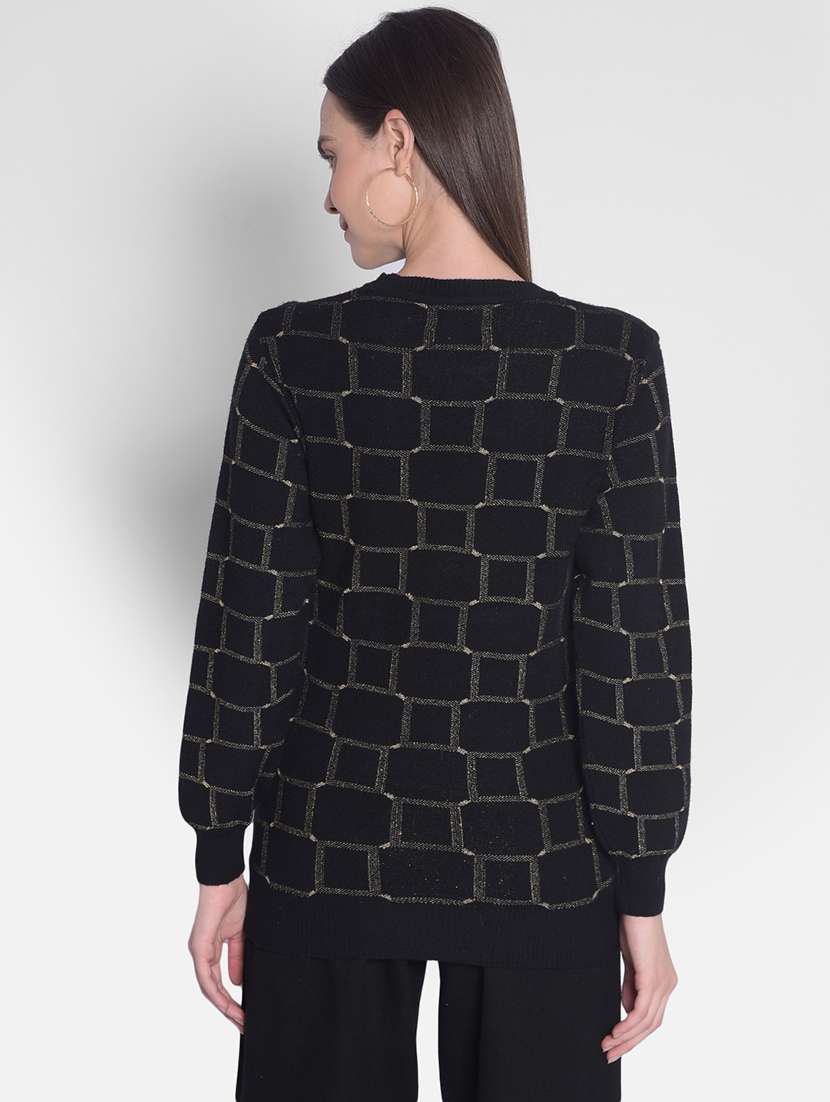 women's black viscose regular pullover - 20417258 -  Standard Image - 2