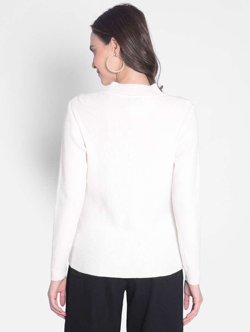 white round neck pullover - 20417264 -  Standard Image - 2