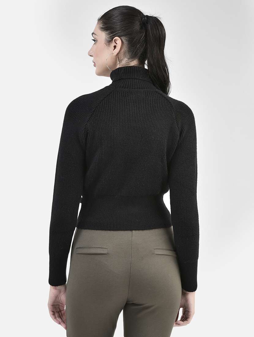 black self designed long sleeves pullover - 20417266 - Standard Image - 2