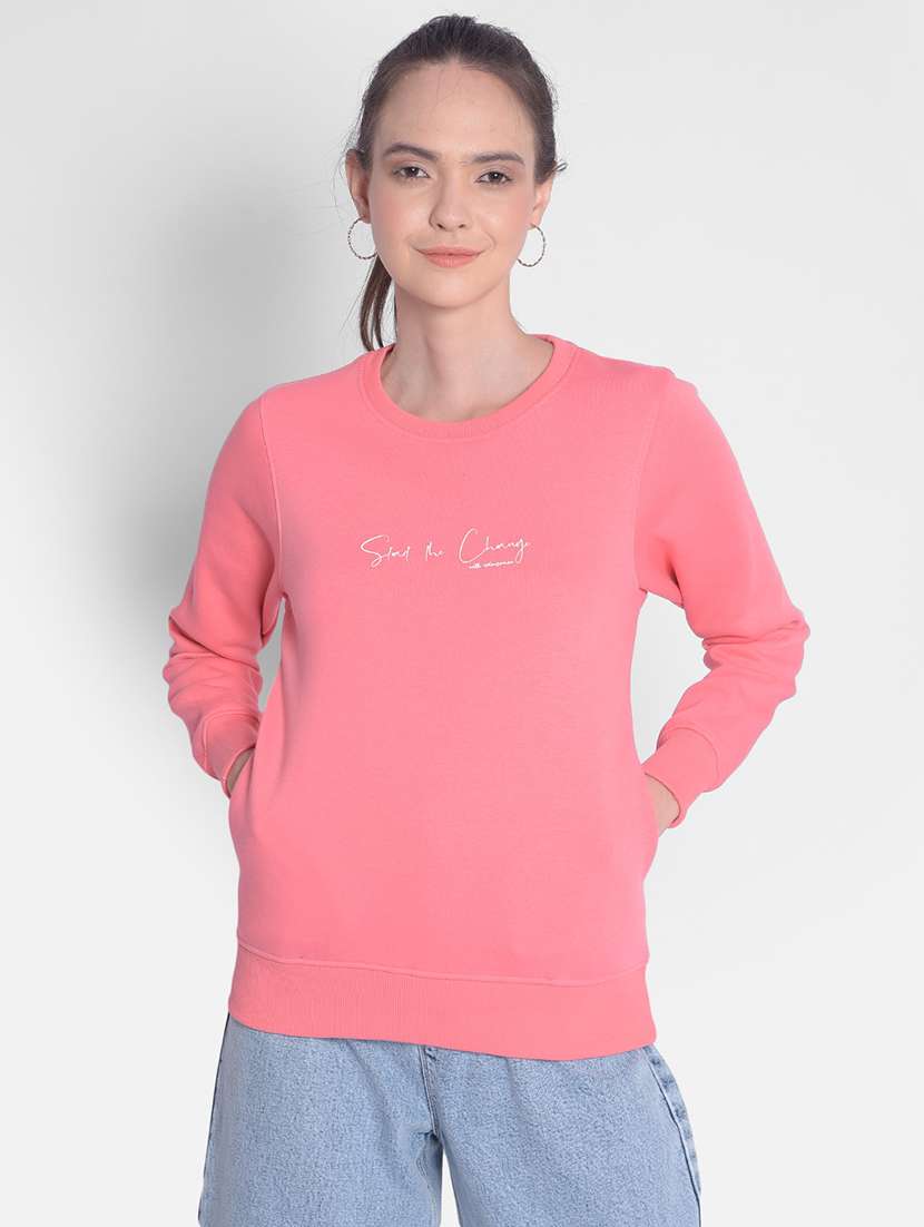 women's chest print sweatshirt