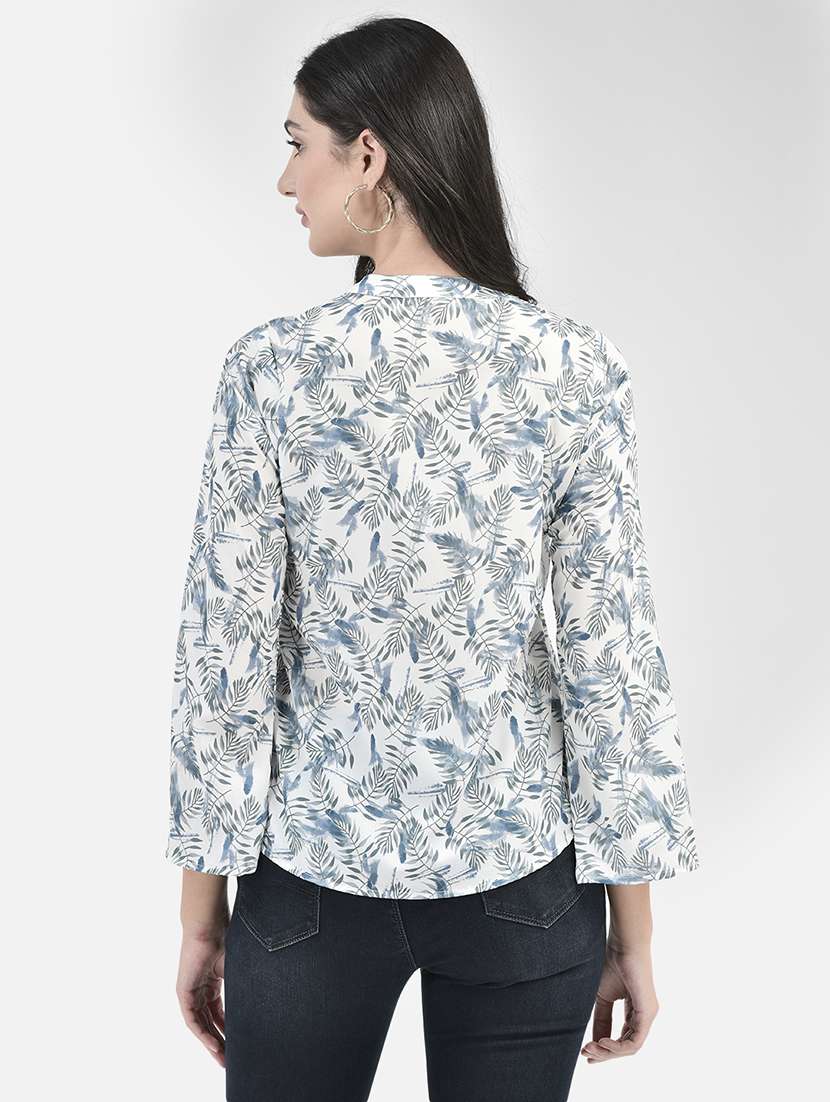 white printed regular tunic - 20417299 -  Standard Image - 2