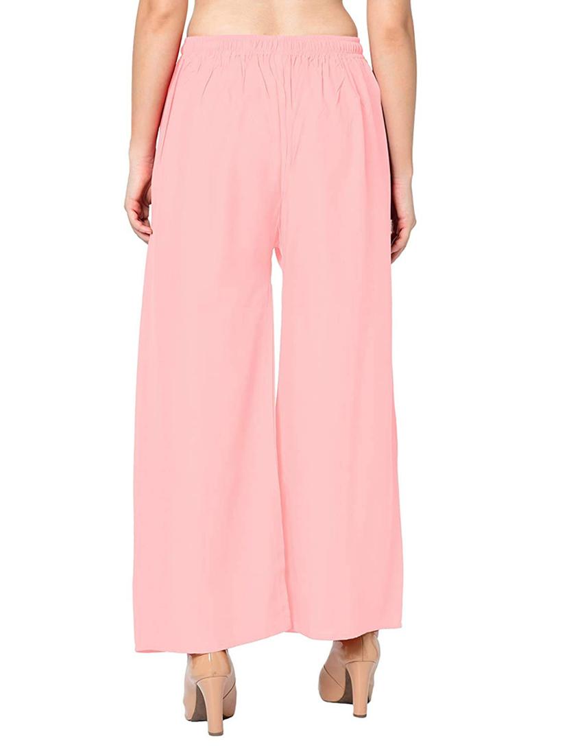 women mid rise embroidered straight palazzo - 20417337 - Standard Image - 2