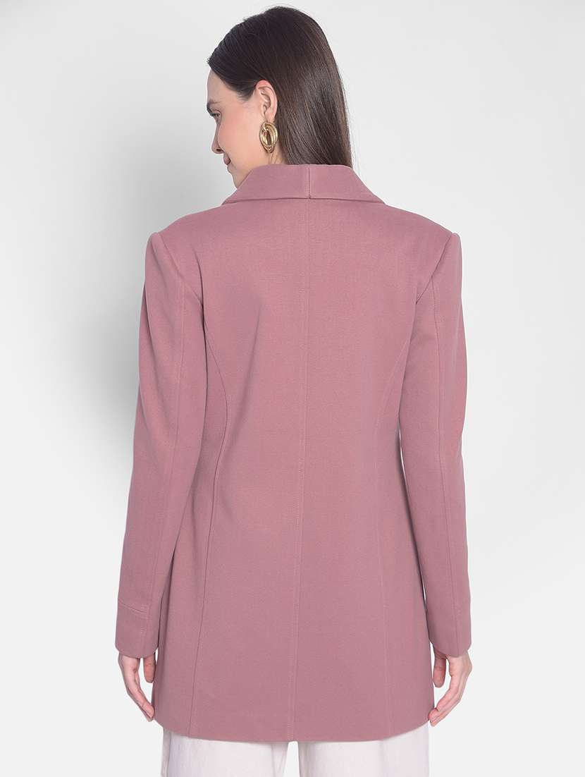 women pink polyester trench/overcoat coat - 20417446 -  Standard Image - 2