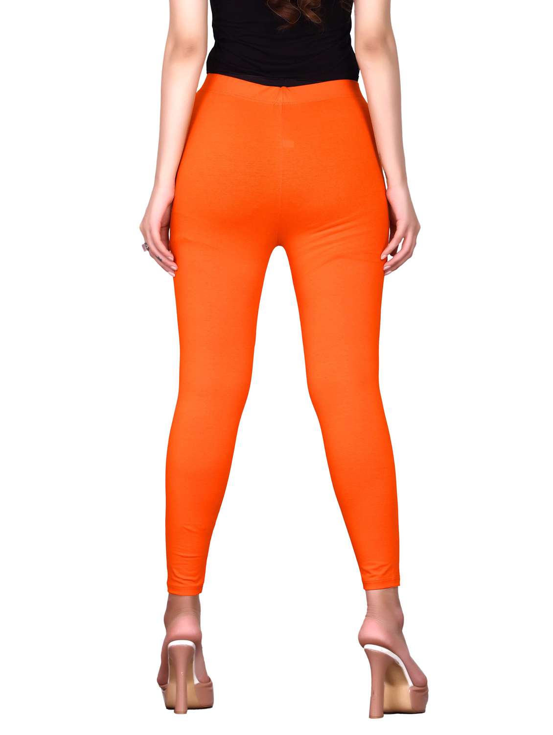 women orange solid legging - 20417531 -  Standard Image - 2