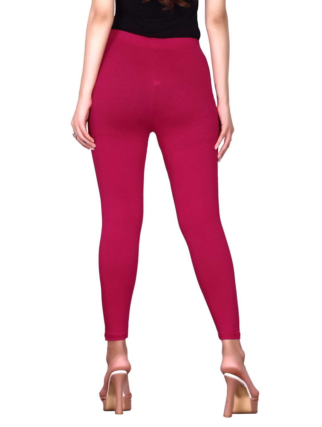 women pink solid legging - 20417536 -  Standard Image - 2