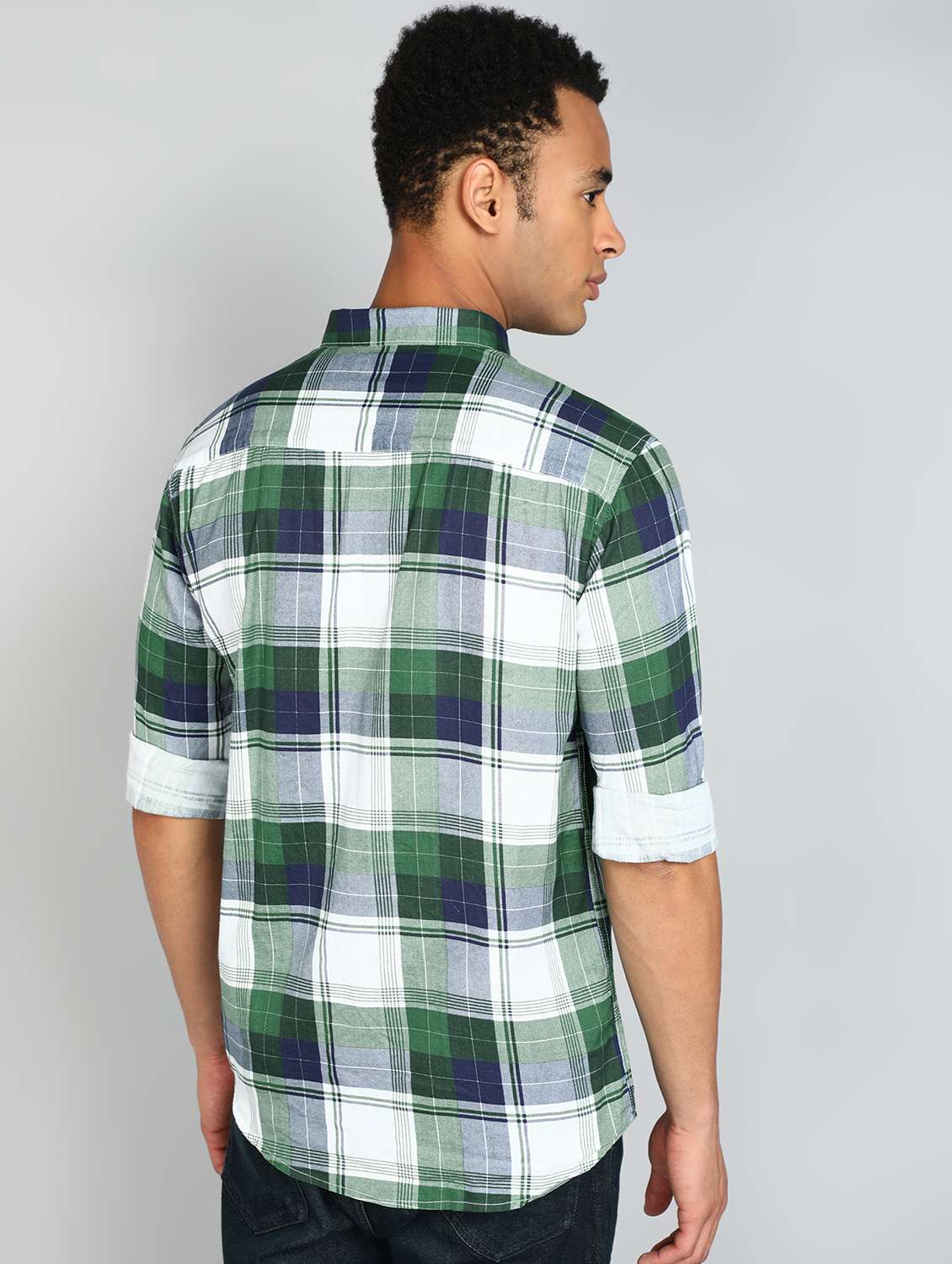 green checkered casual shirt - 20417789 -  Standard Image - 2