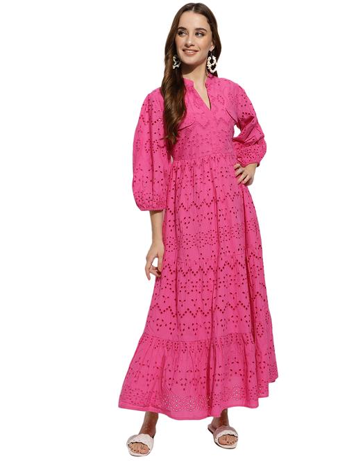 pink self design maxi dress - 20418733 - Standard Image - 0