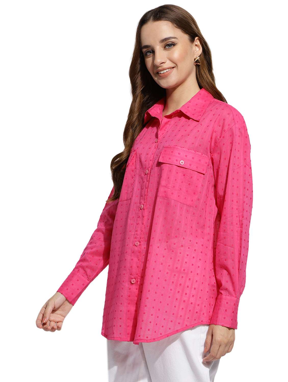 pink self design regular shirt - 20418756 -  Standard Image - 2