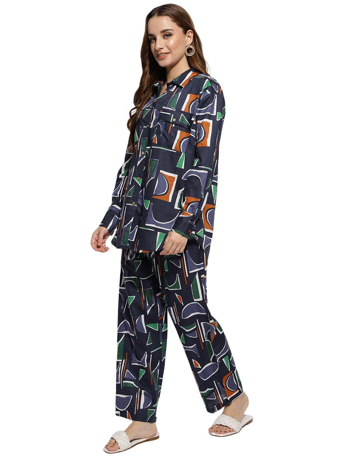 black printed shirt and trouser set co-ord - 20418759 - Standard Image - 2