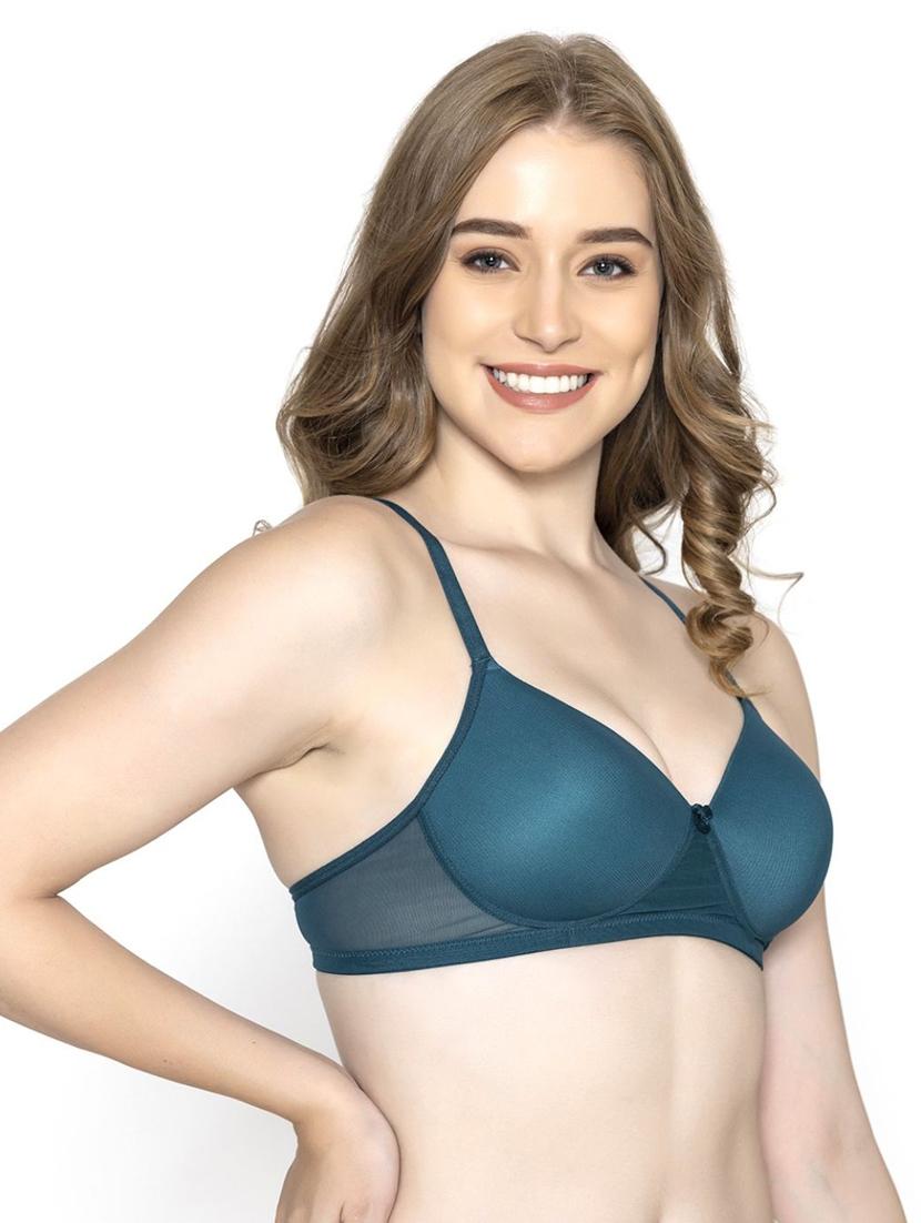 teal solid full coverage regular bra - 20418808 - Standard Image - 2