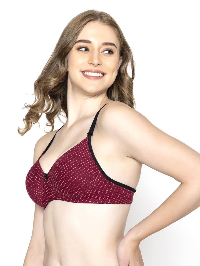 maroon printed full coverage regular bra - 20418814 - Standard Image - 2