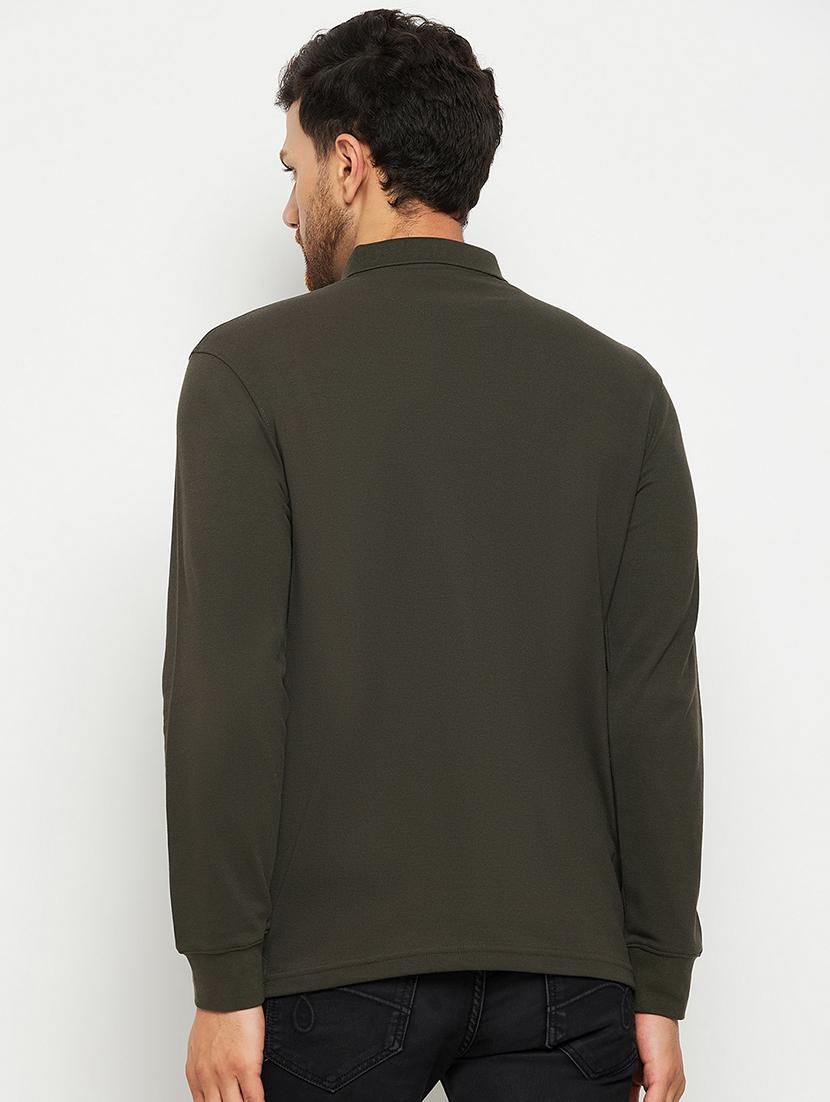solid long sleeves polo t-shirt - 20418918 - Standard Image - 2