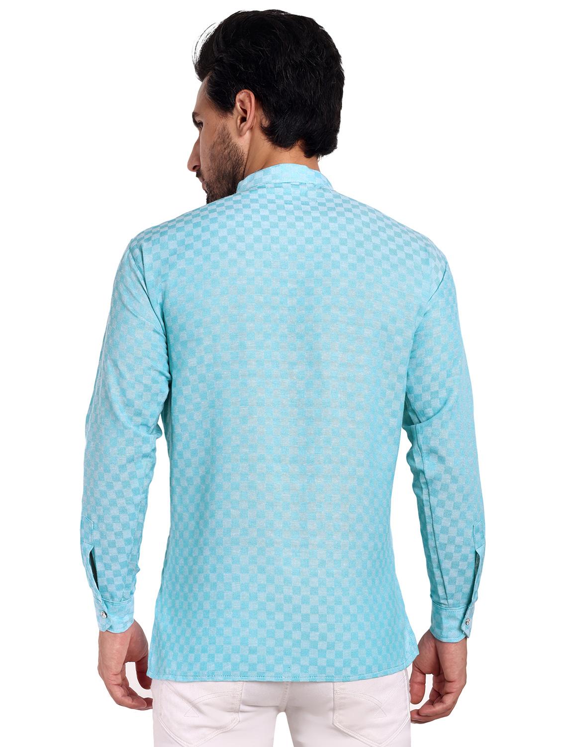 men self design cotton short kurta - 20418932 - Standard Image - 2