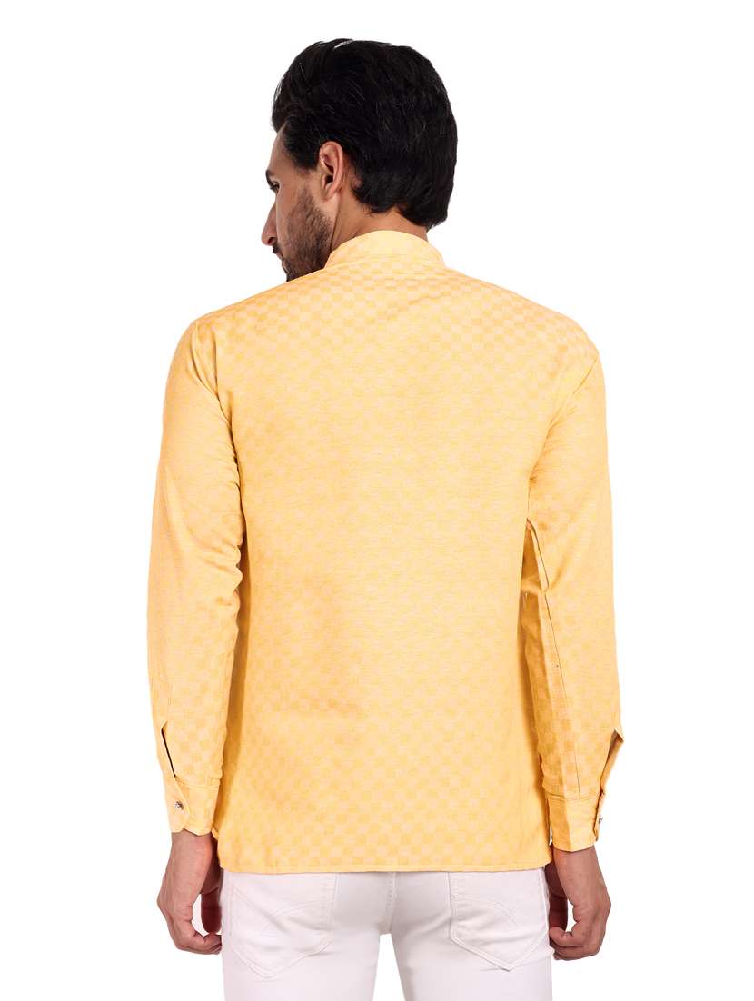 men self design cotton short kurta - 20418934 -  Standard Image - 2