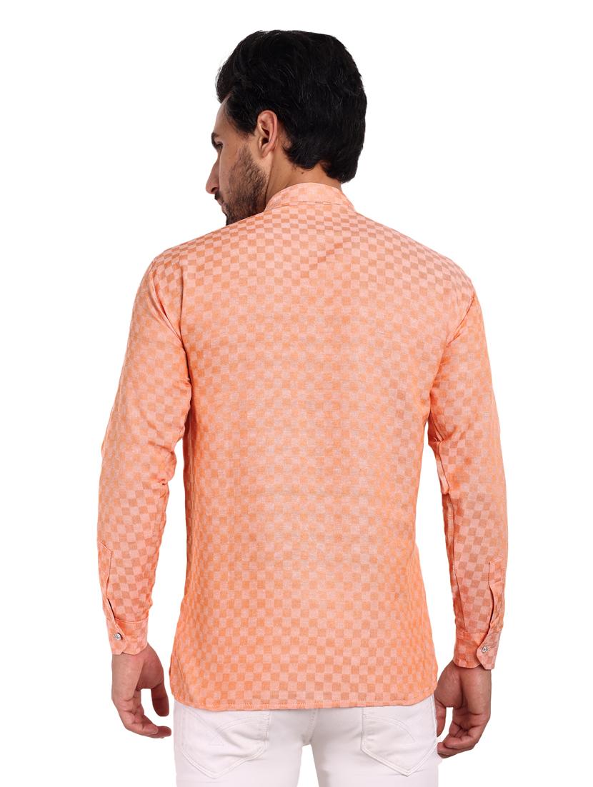 men self design cotton short kurta - 20418935 - Standard Image - 2