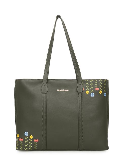 women leatherette embroidered tote bag - 20418952 - Standard Image - 0
