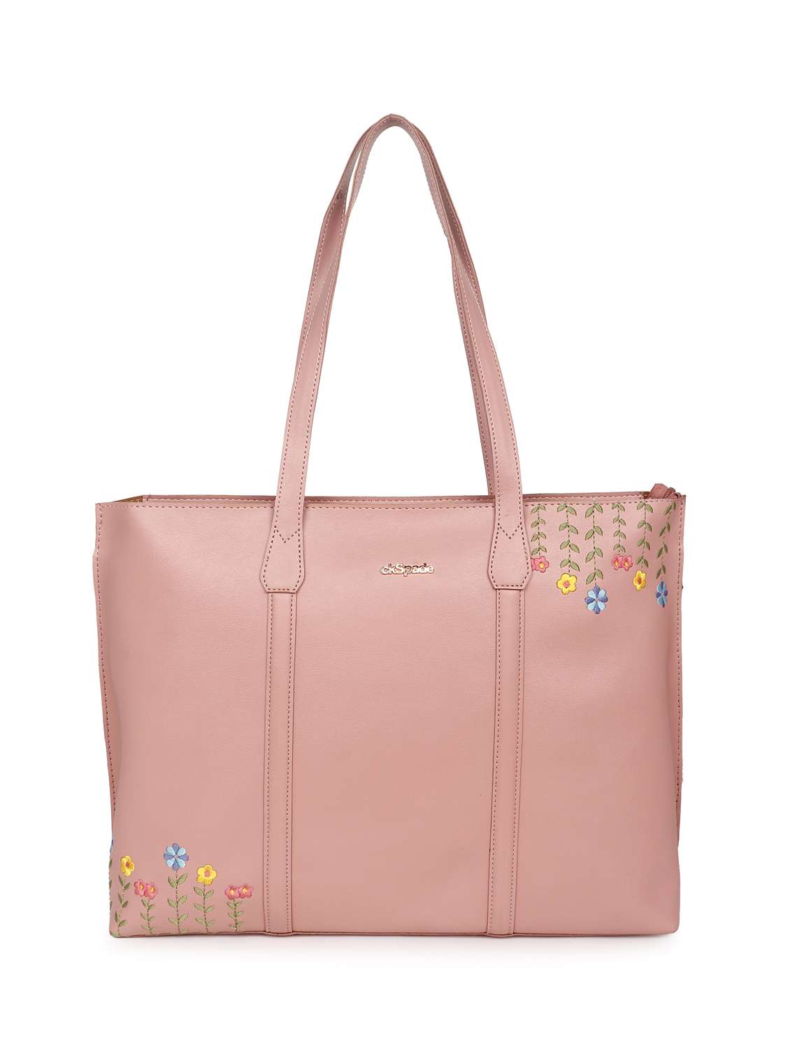 women leatherette embroidered tote bag