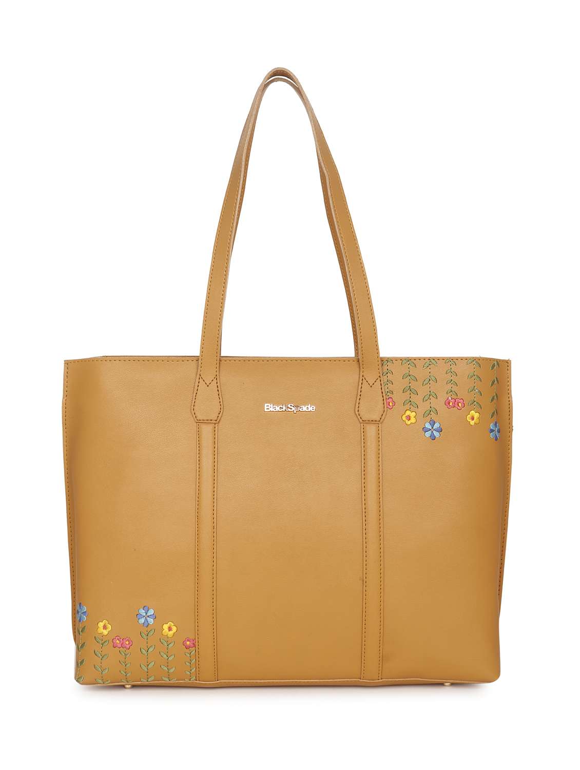 women leatherette embroidered tote bag