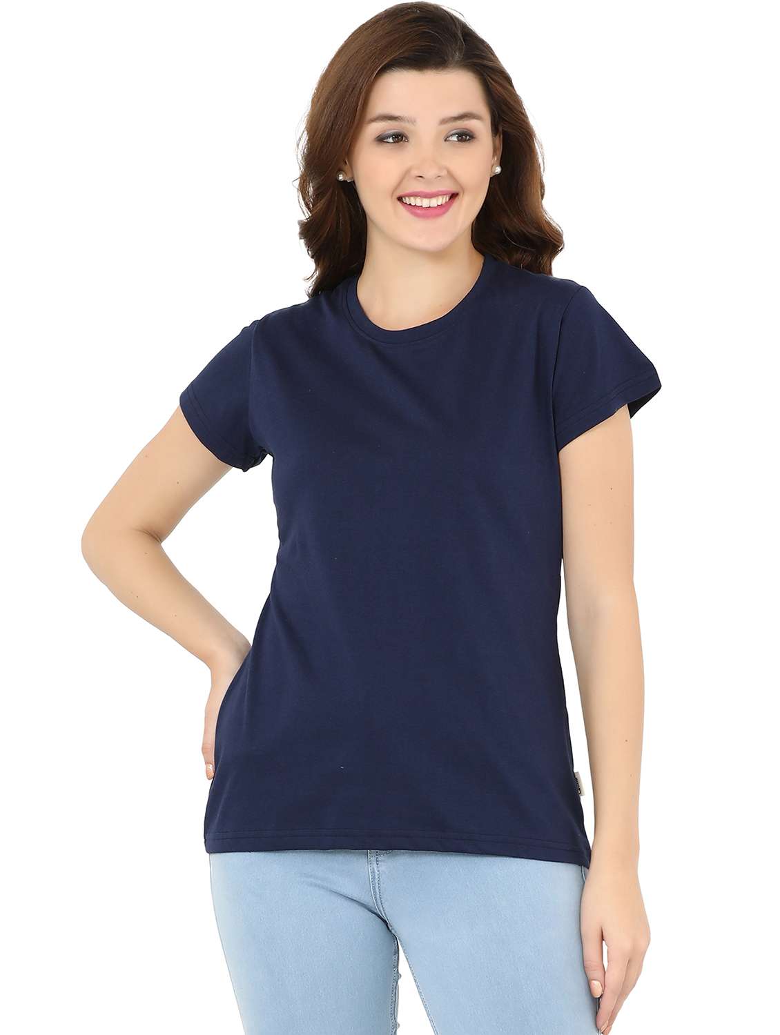 women's plain round neck t-shirt