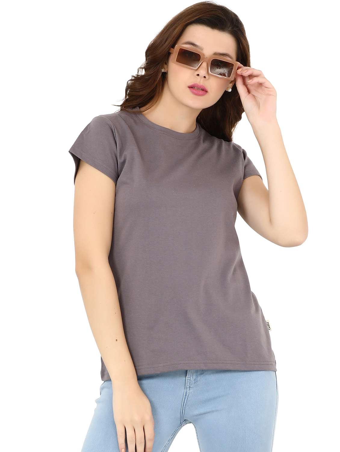 women's plain round neck t-shirt