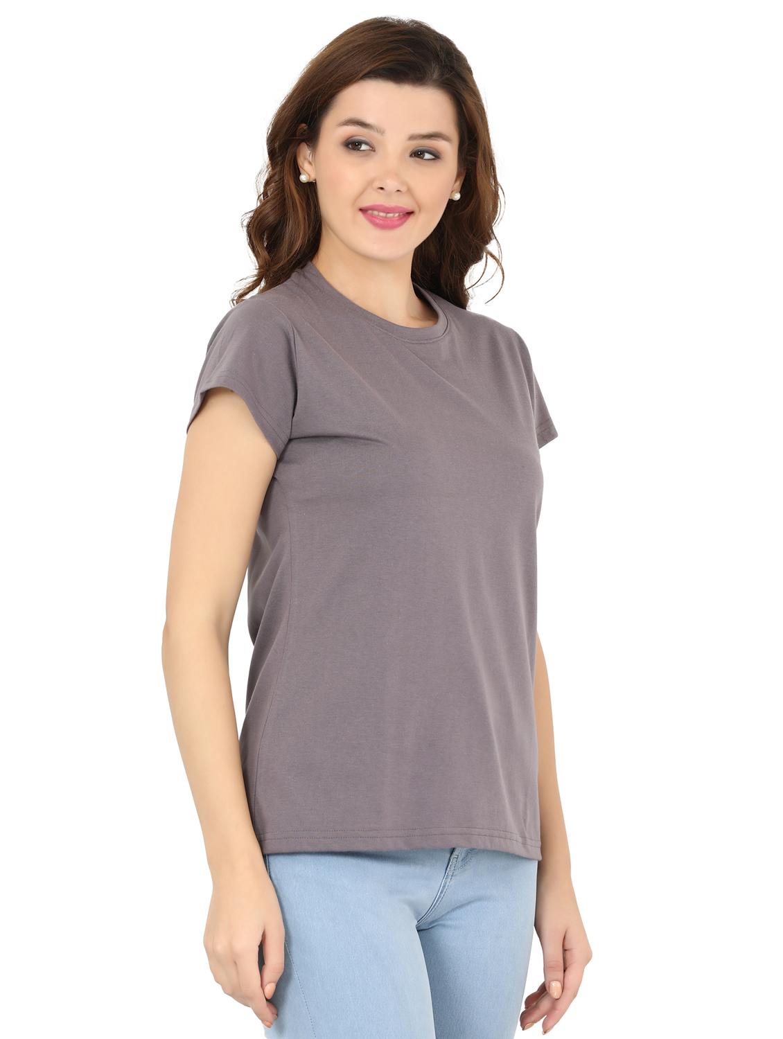 women's plain round neck t-shirt - 20419692 - Standard Image - 2